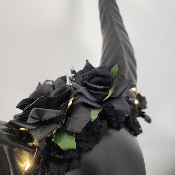 Krampus Horns Straight Pointy LED Light-Up Devil Demon Headband Rose Costume - Picture 3 of 7